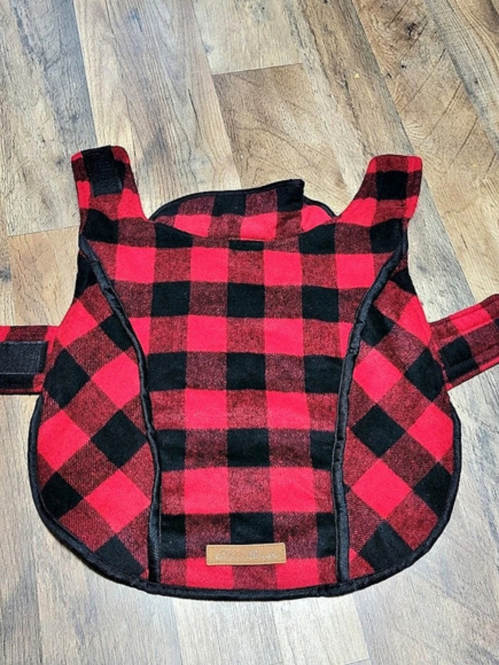 Eddie Bauer Red & Black Buffalo Plaid Dog Coat Size Medium
